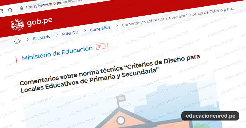 MINEDU: Comentarios sobre norma técnica «Criterios de Diseño para Locales Educativos de Primaria y Secundaria» (.PDF) MINEDU: Comentarios sobre norma técnica «Criterios de Diseño para Locales Educativos de Primaria y Secundaria» (.PDF)