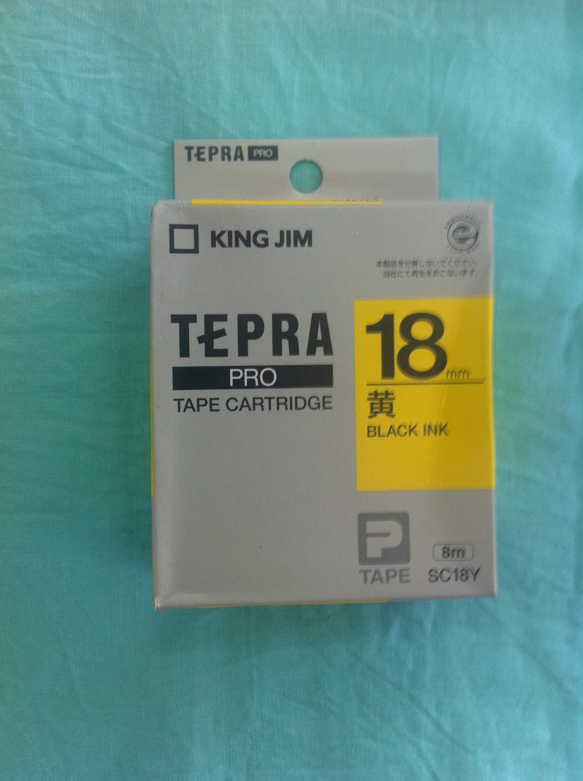 Shayona Electronics Tepra Pro Tape Cartridge 18mm Black Ink (18mm X 8m)