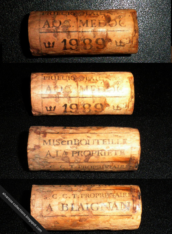 Destroyed wine cork: wine from Blaignan 1989 Destroyed wine cork: wine from Blaignan 1989
