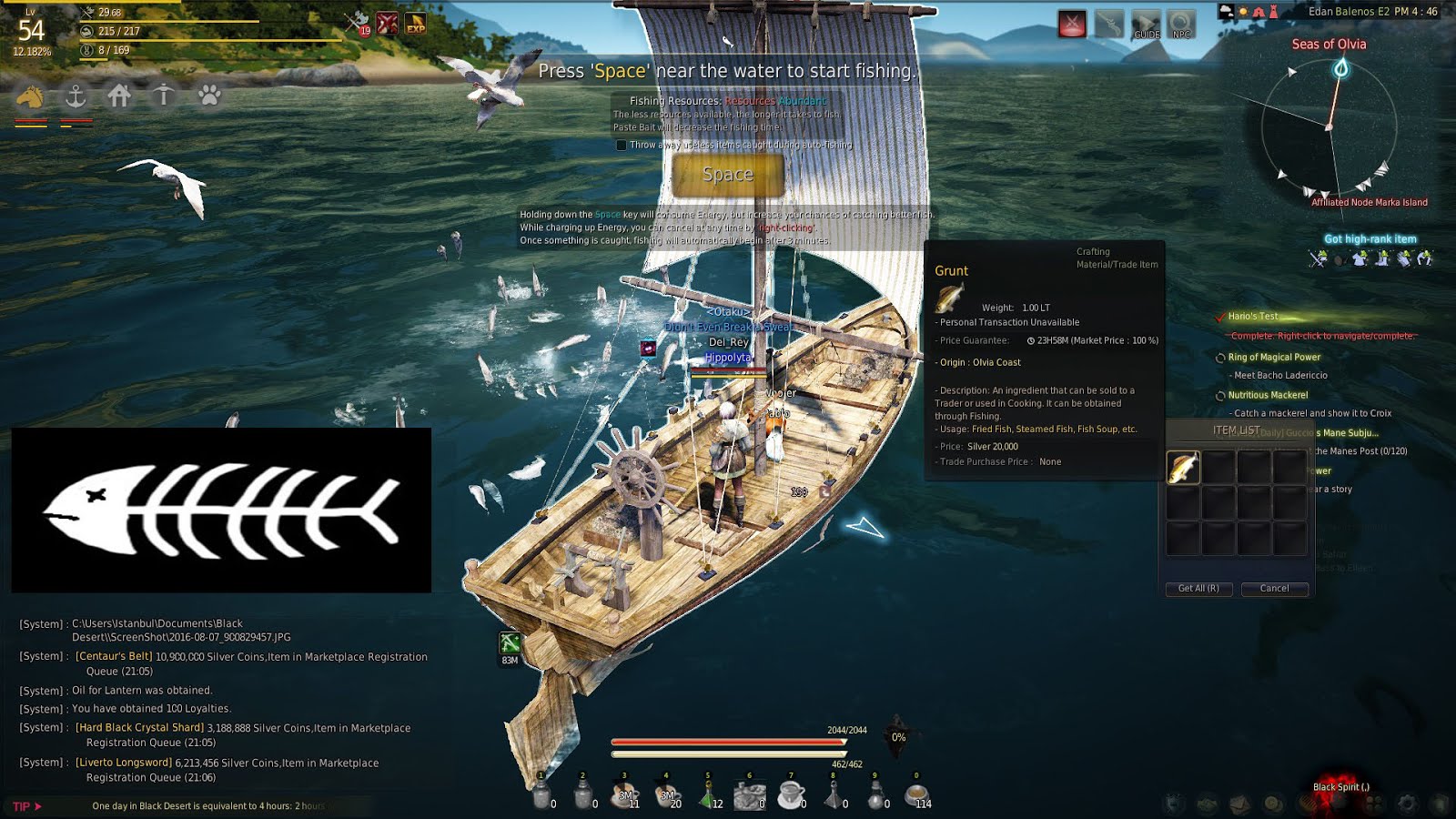 Nu Wave Fishing BDO Hot Spot Post 6 Grunt, Seas of Olvia