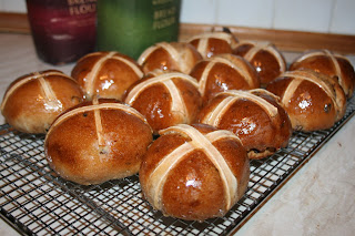 homemade hot cross buns