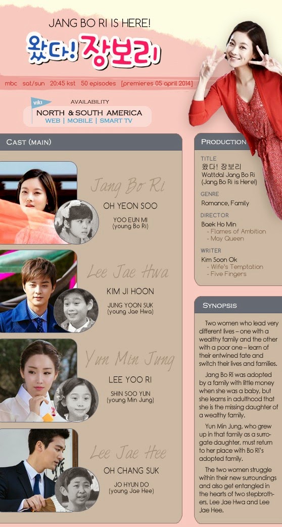 Doramas Koreanos : Jang Bo Ri está aquí (aka Ven Jang Bo Ri!) - 왔다! 장 보리