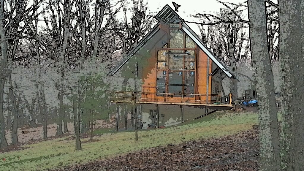 Gray Owl House Digging the GeoThermal trench