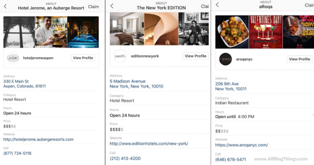 Instagram Local Business Profile Pages
