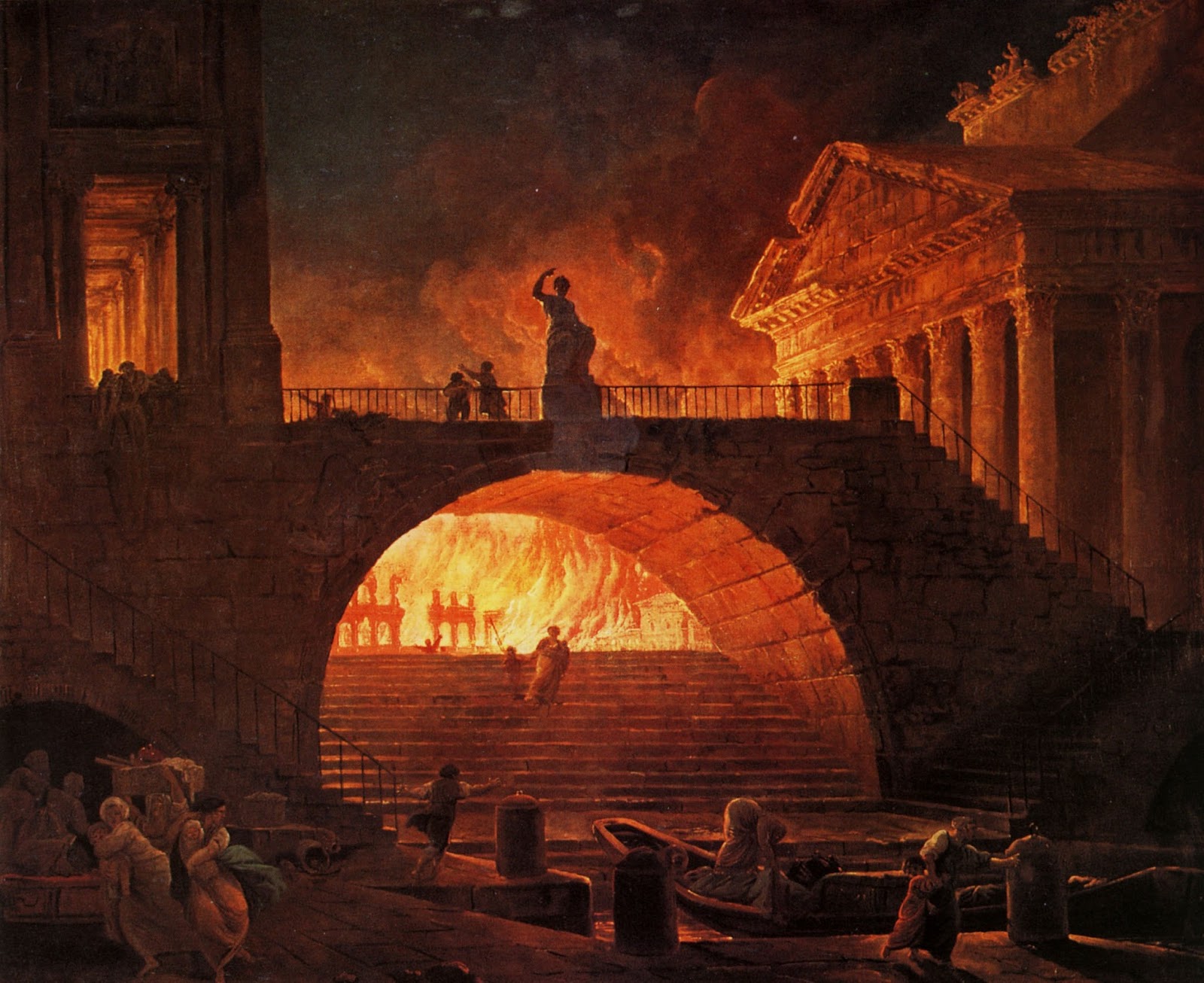 Resultado de imagen para Fotos de incendio de Roma (presuntamente ordenado por el emperador Nerón).