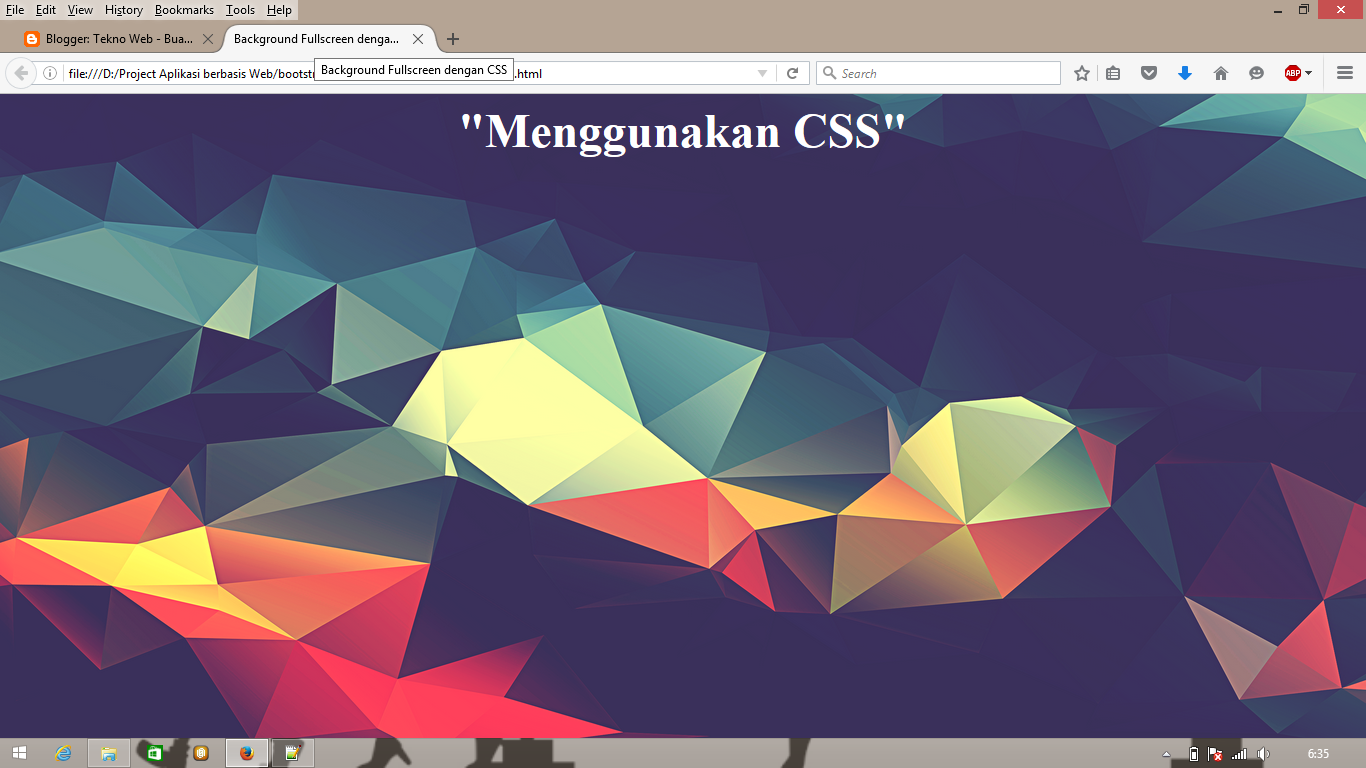 Membuat Gambar Background Fullscreen dengan CSS ~ Tekno Web