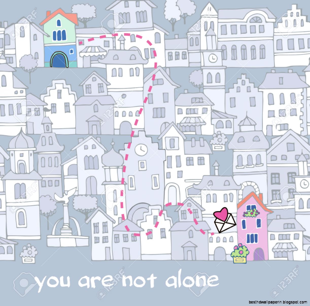 Romantic Cartoon tion Of Lovehouse As A Symbol