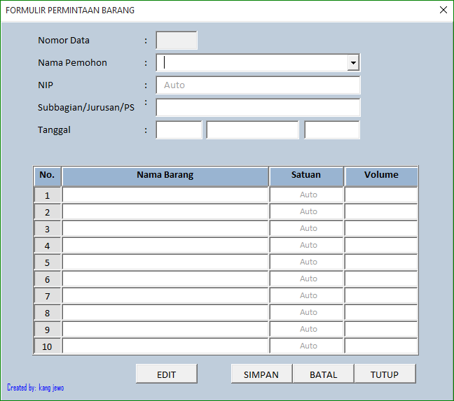 Aplikasi Excel Persediaan Dan Permintaan Barang Versi 2 Abi