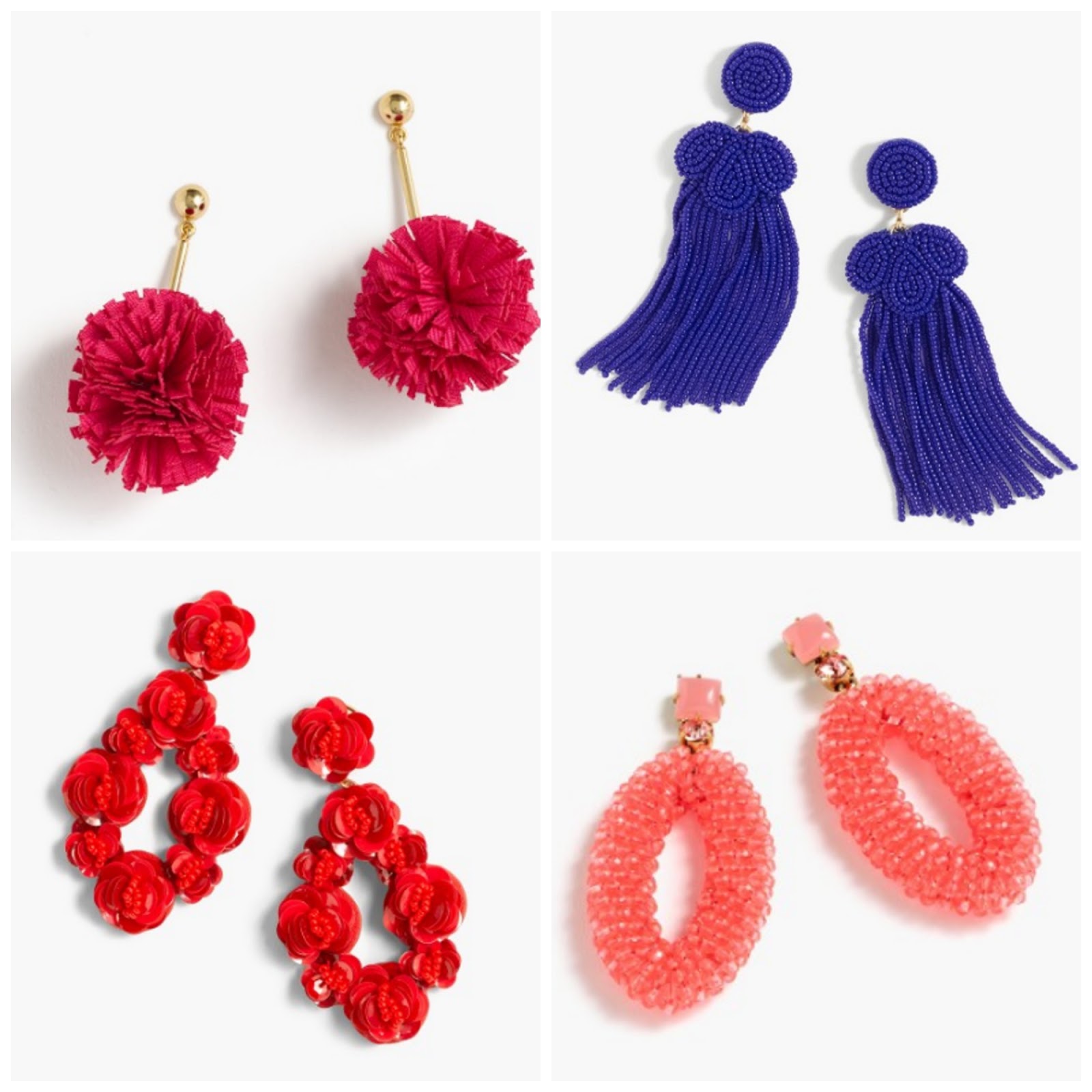 Statement earrings tassels and pom poms and hoops Oh my! the feel