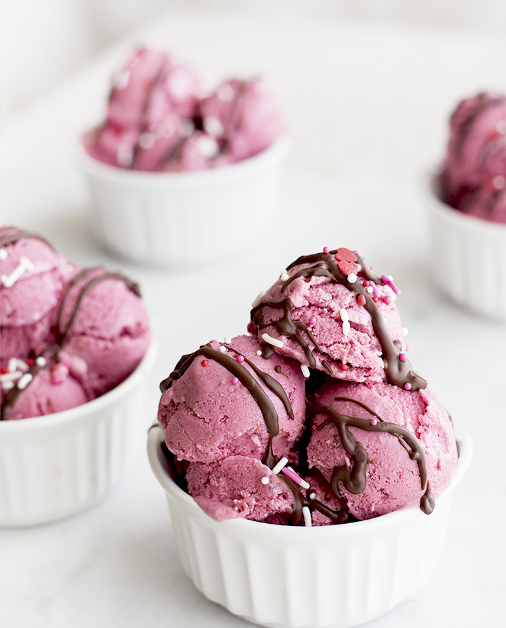 Protein Treats By Nicolette Raspberry Ice Cream with Chocolate Drizzle