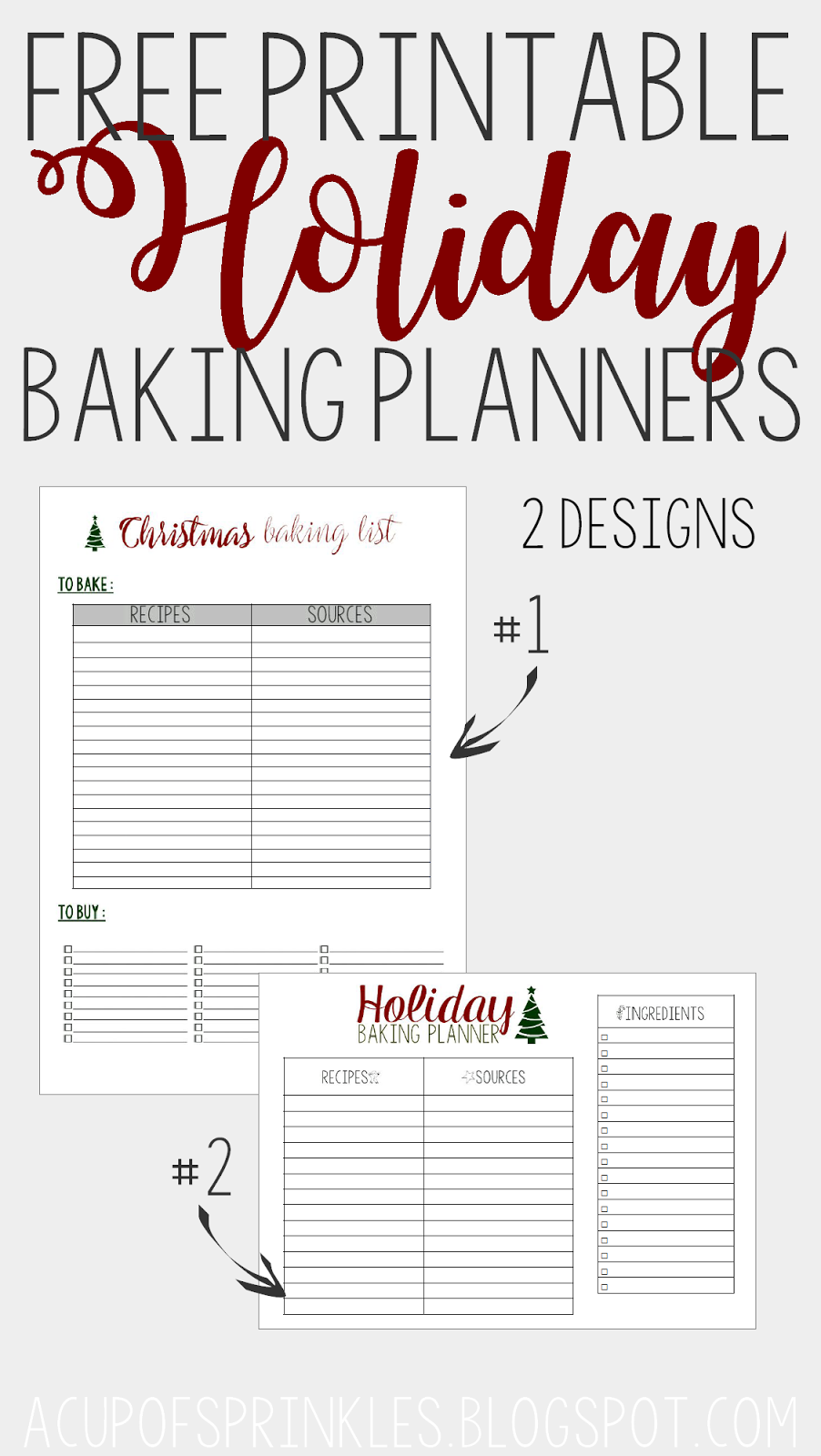 Christmas Baking Bundle Planner Printables Holiday Baking Grocery List  Family Recipes 