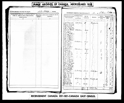 Climbing My Family Tree: Bennett's and McFarlane's on 1851 Census Beauharnois County Canada East