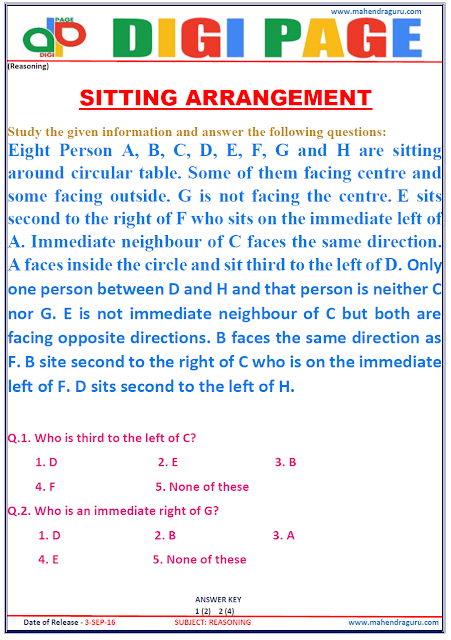 DP | Sitting Arrangement | 03-Sep-16 DP | Sitting Arrangement | 03-Sep-16