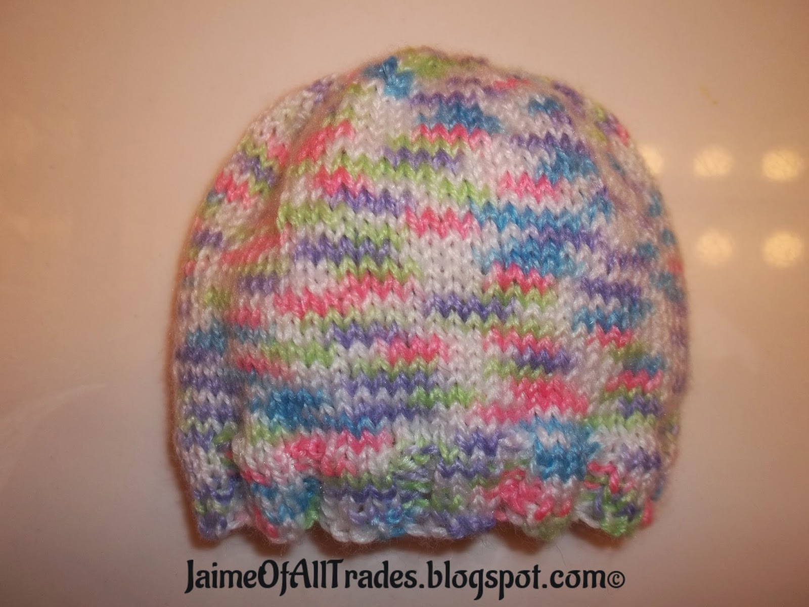 Jaime of All Trades Knitting Newborn and Preemie Hats for Charity