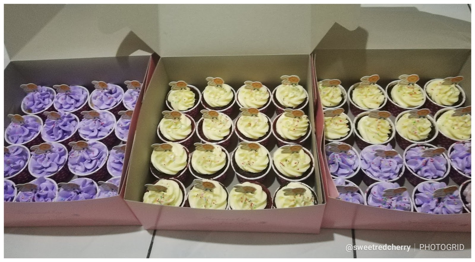 Sweet red cherry Tempahan Cupcakes Ulangtahun