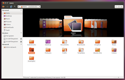 Nautilus Elementary Ambiance Theme Ubuntu 11.04