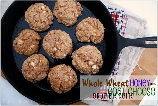Whole Wheat Honey and Goat Cheese Drop Biscuits