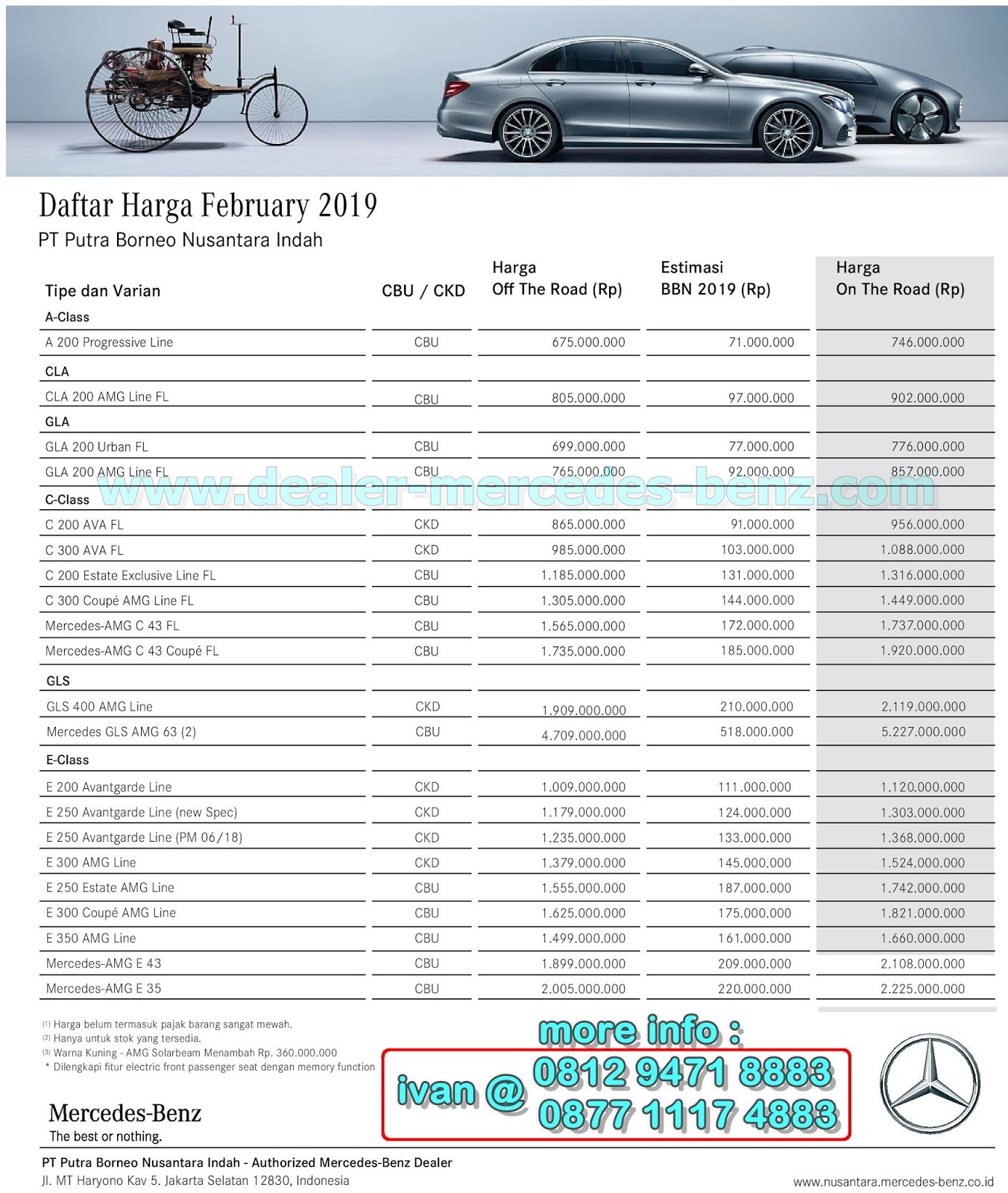 PRICELIST Dealer Mercedes Benz Jakarta Selatan Dealer Resmi