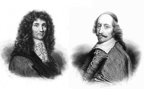Jean Baptiste Colbert (izquierda) y el Cardenal Mazarino (derecha)
