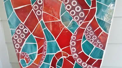 octopus mosaic red octopus 