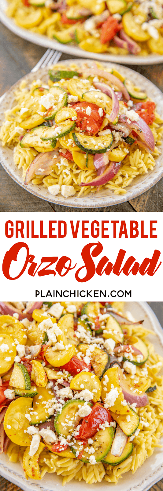 Grilled Vegetable Orzo Salad | Plain Chicken®