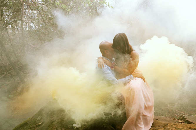 Coloured Smoke Yellow Smokebomb Photography