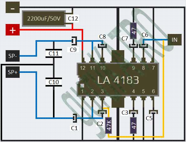 Skema  Power  Amplifier  IC LA 4183 guruKATRO