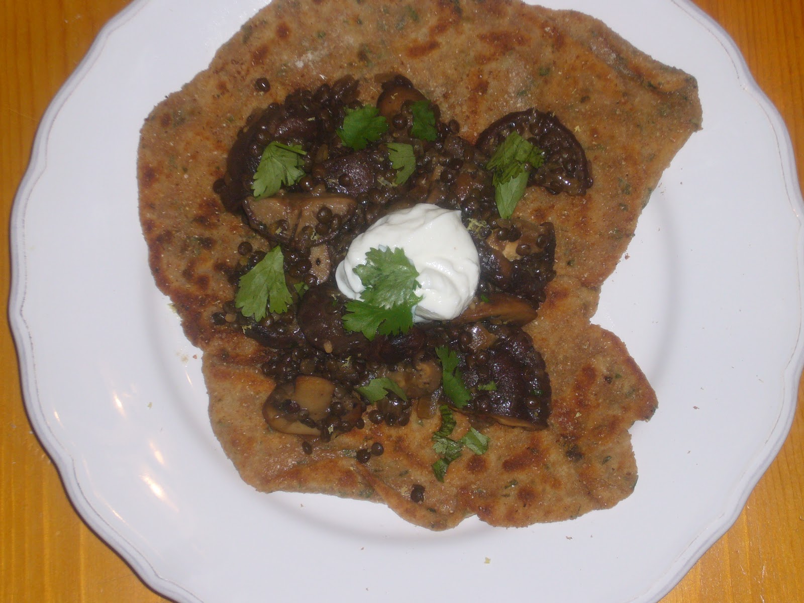 Kitchen Sink Diaries Whole Wheat MushroomLentil Flatbread
