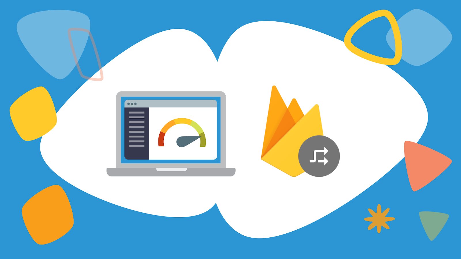 Remote config illustration with Firebase logo