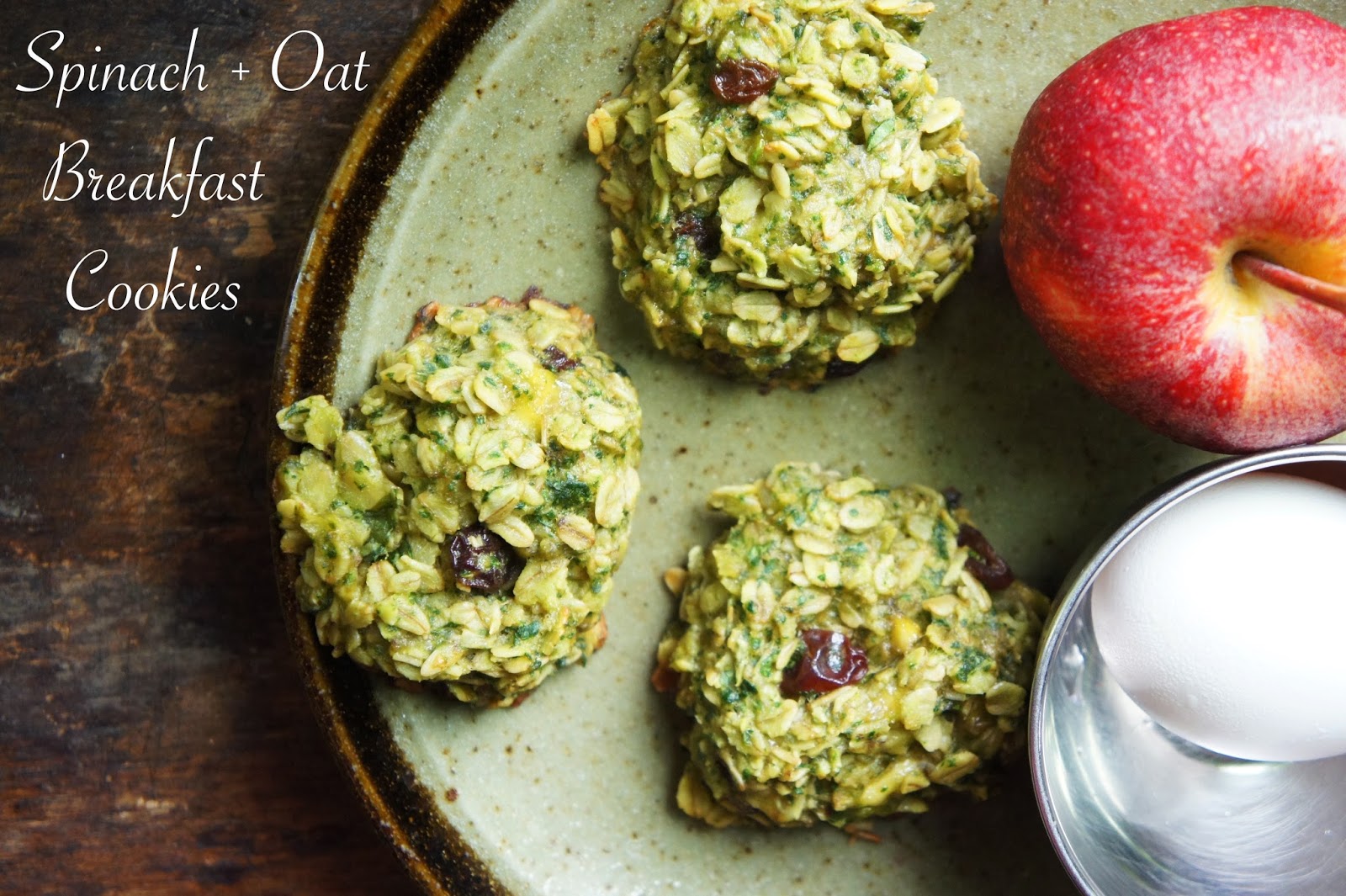 Kid Can Eat! Spinach + Oat Breakfast Cookies