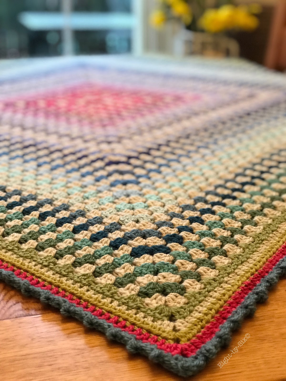 Colour Block granny square blanket