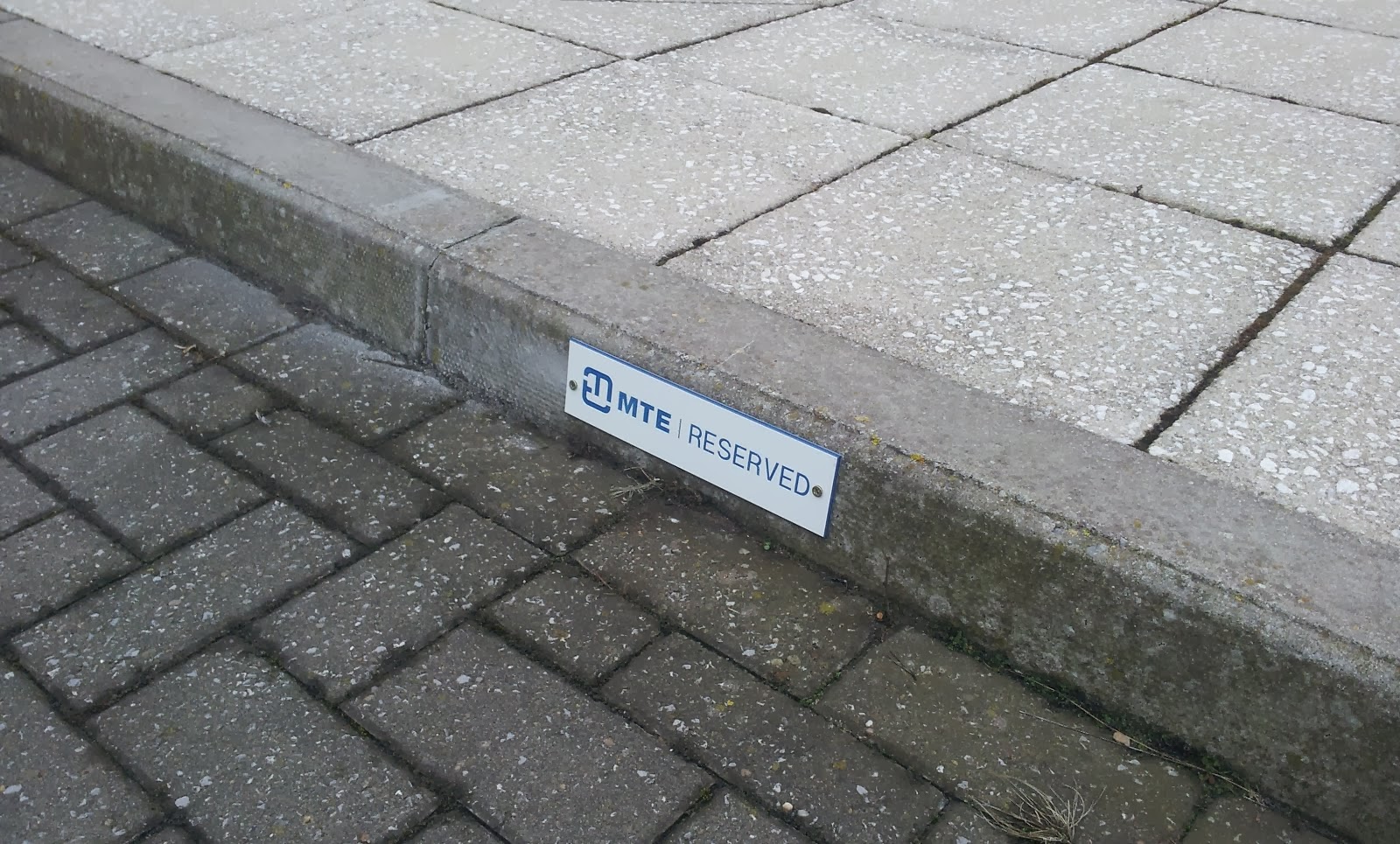 The Green I Signs Blog engraved traffolite parking bay signs for MTE Morton Palms supplied