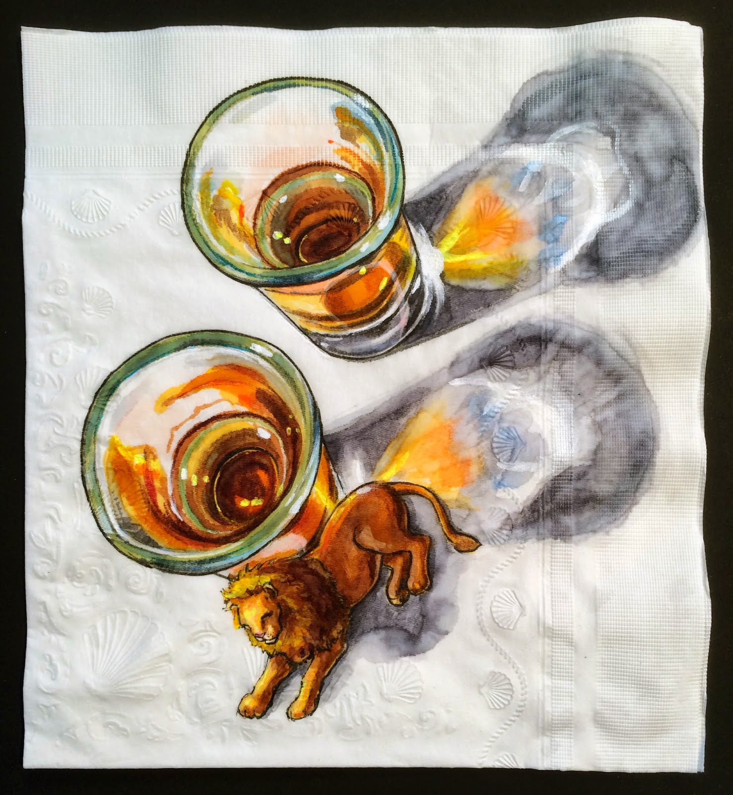 http://ninaslevy.blogspot.com/2014/03/cocktail-napkin-with-lion-for-scale.html