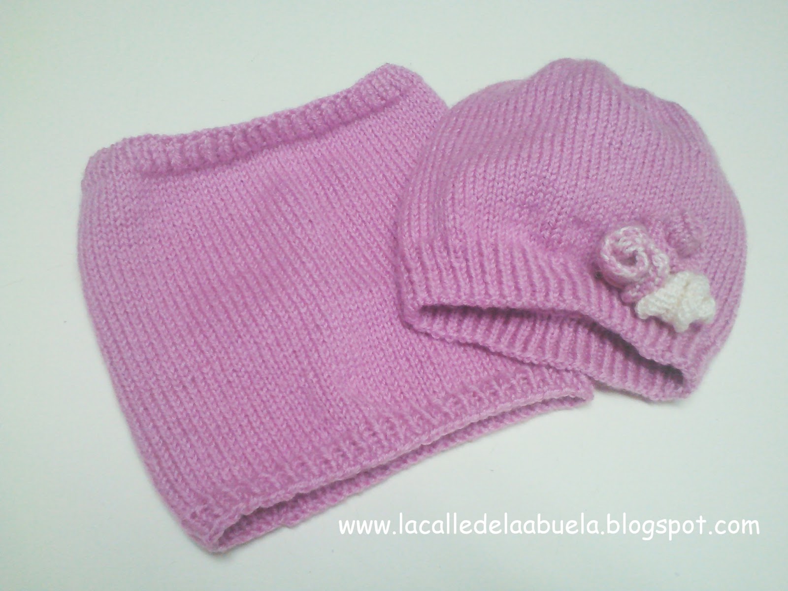 calle de la abuela: Gorro y cuello para niña