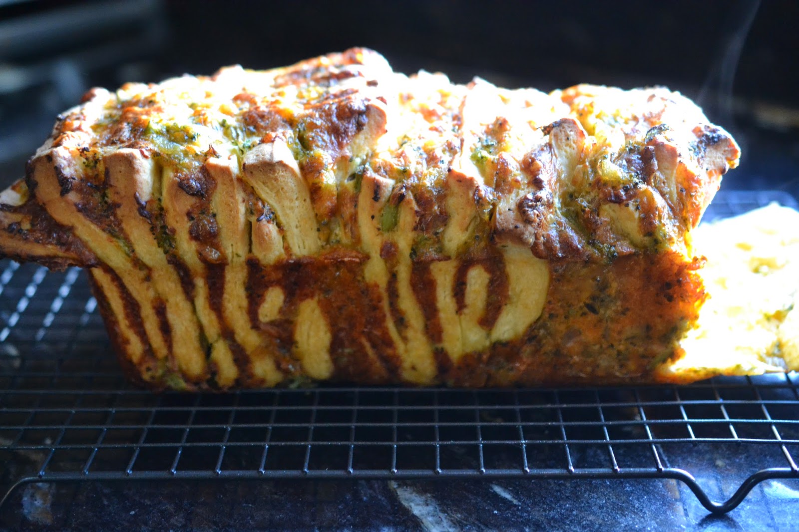 Greedy Girl Broccoli and cheese Pull apart bread....my 100th post