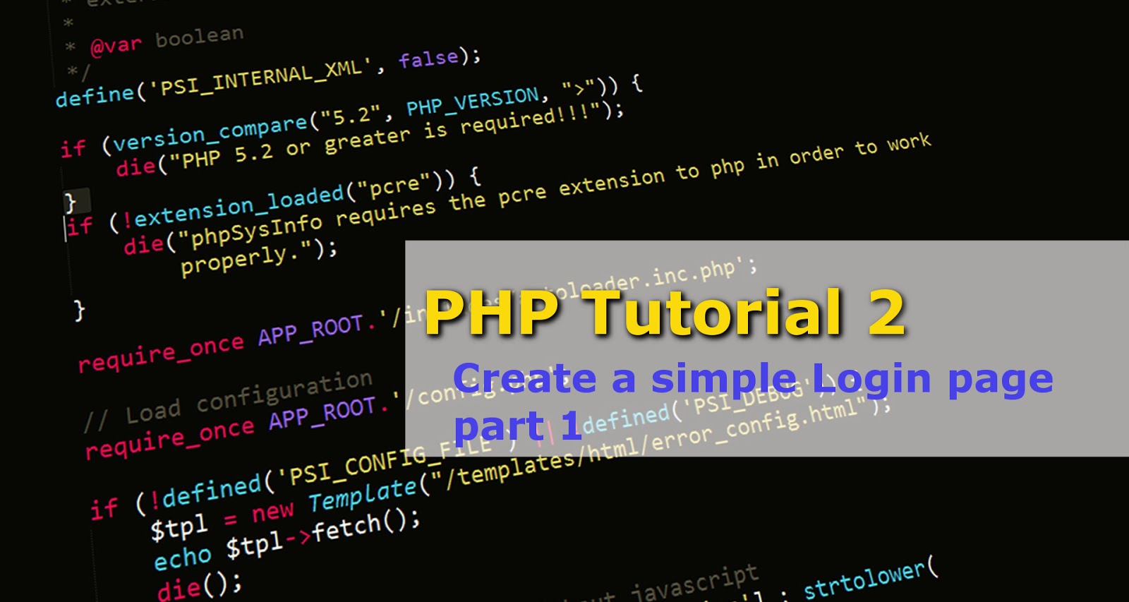 php tutorial 2 create a simple login page part 1 source login page php template