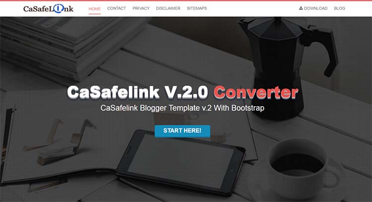 Premium Safelink Blogger Template - Casafelink v2.0