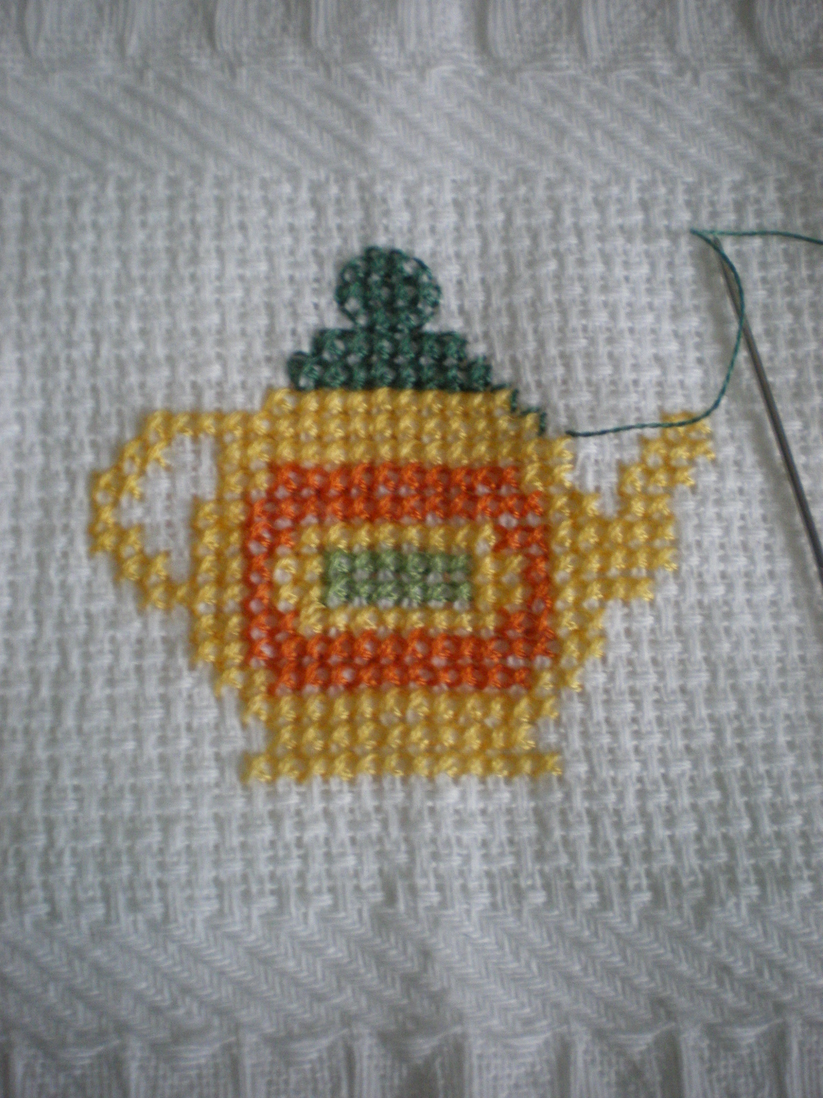 Ruca, la casa de los complementos: Trapo de cocina de punto de cruz