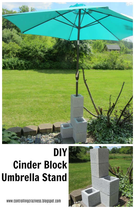Controlling Craziness Diy Cinder Block Umbrella Stand - How To Make Your Own Patio Umbrella Stand