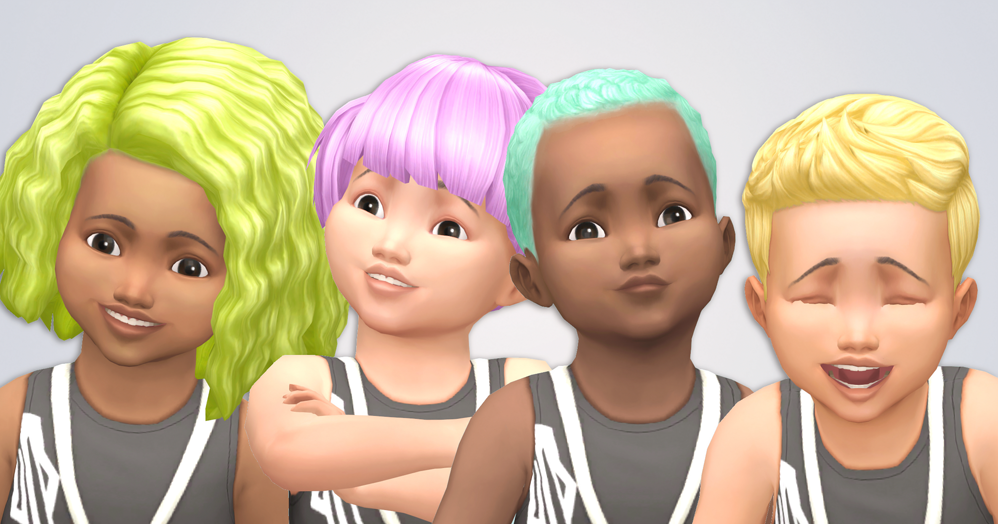 Sims 4 CC's The Best Pastel Toddler Hair Recolors by noodlescc