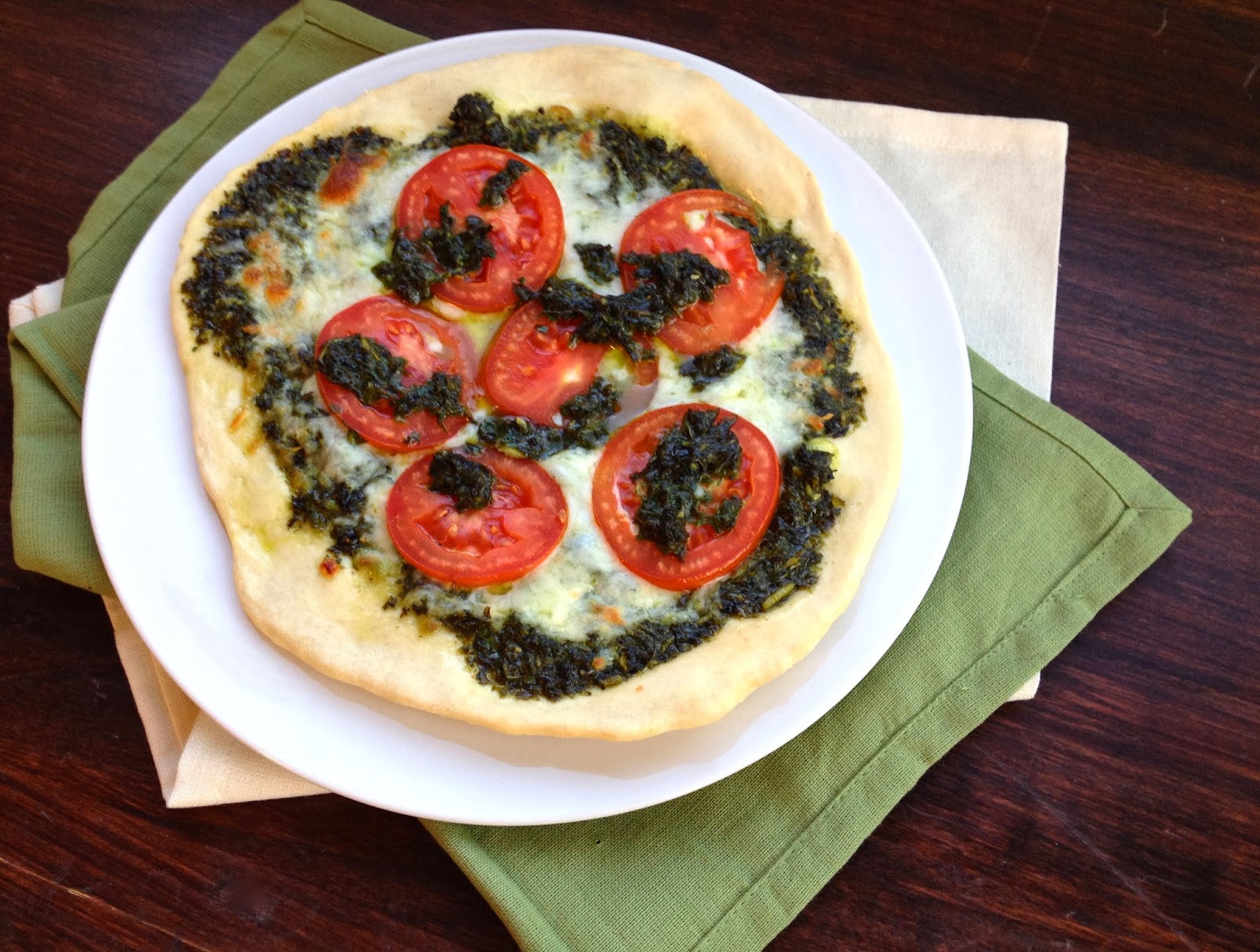 My Favorite Made From Scratch Pesto Pizza