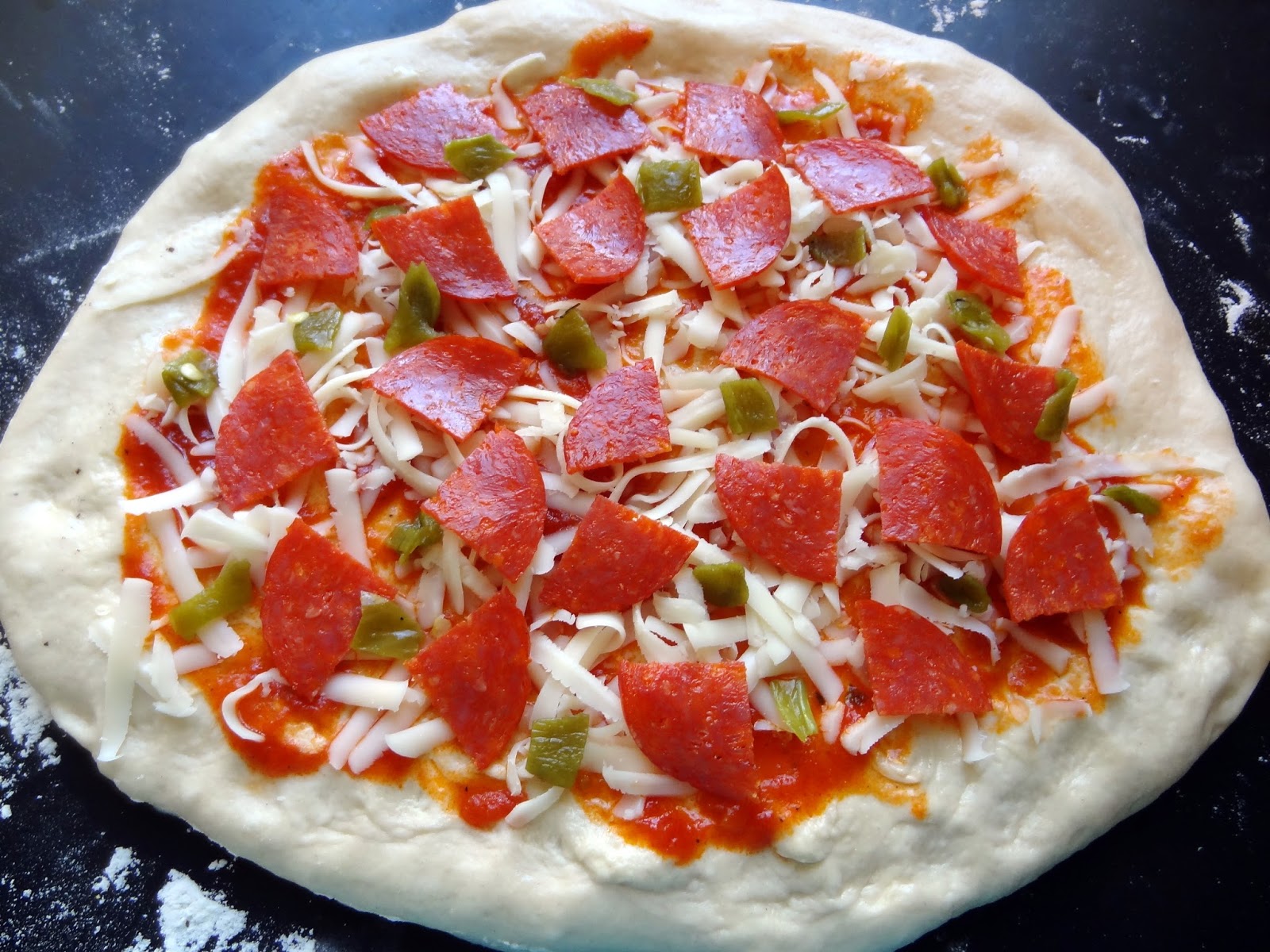 Miss Mochi's Adventures Hatch Chile Pepperoni Pizza