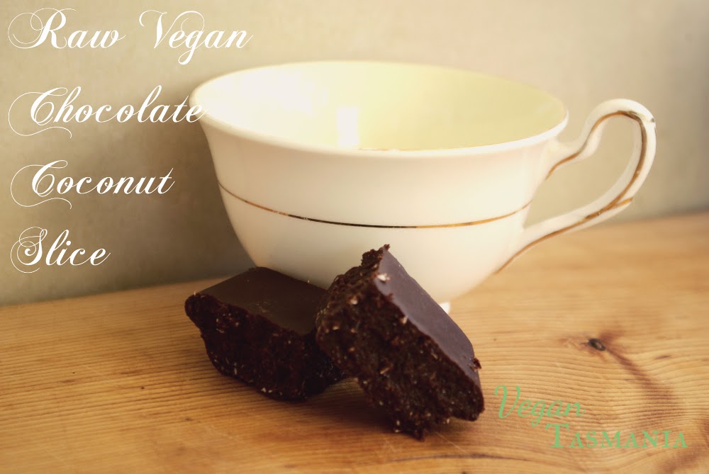 raw vegan dairy-free gluten-free sugar-free chocolate coconut slice dessert recipe