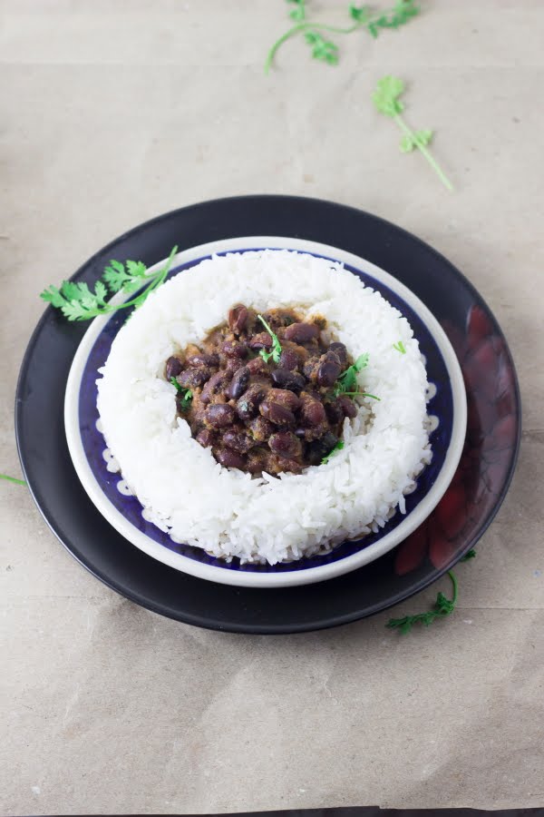 red kidney beans masala gravy punjabi vegan rice sabzi