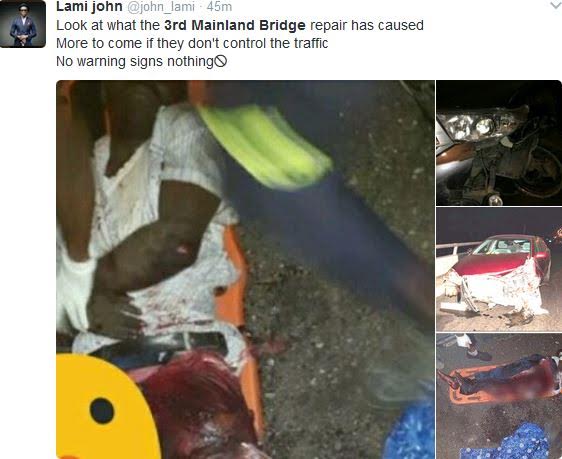 4 Traffic on 3rd Mainland Bridge: Nigerians lash out at Fashola over unannounced repairs