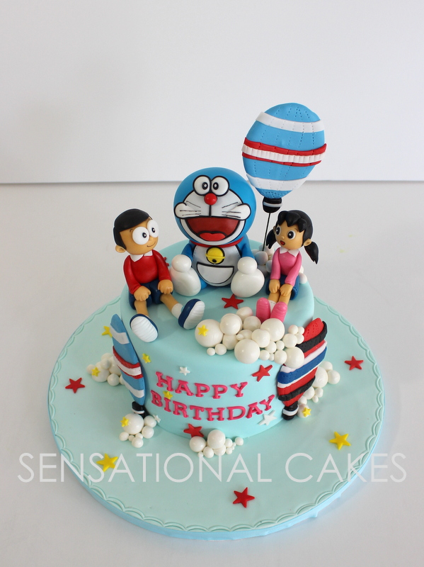 The Sensational Cakes: doraemon theme musician theme 3d cake singapore 3d  cake singapore / doraemon and friends picnic theme 3d / Hot air balloon  theme 3d cake singapore / pastel blue theme