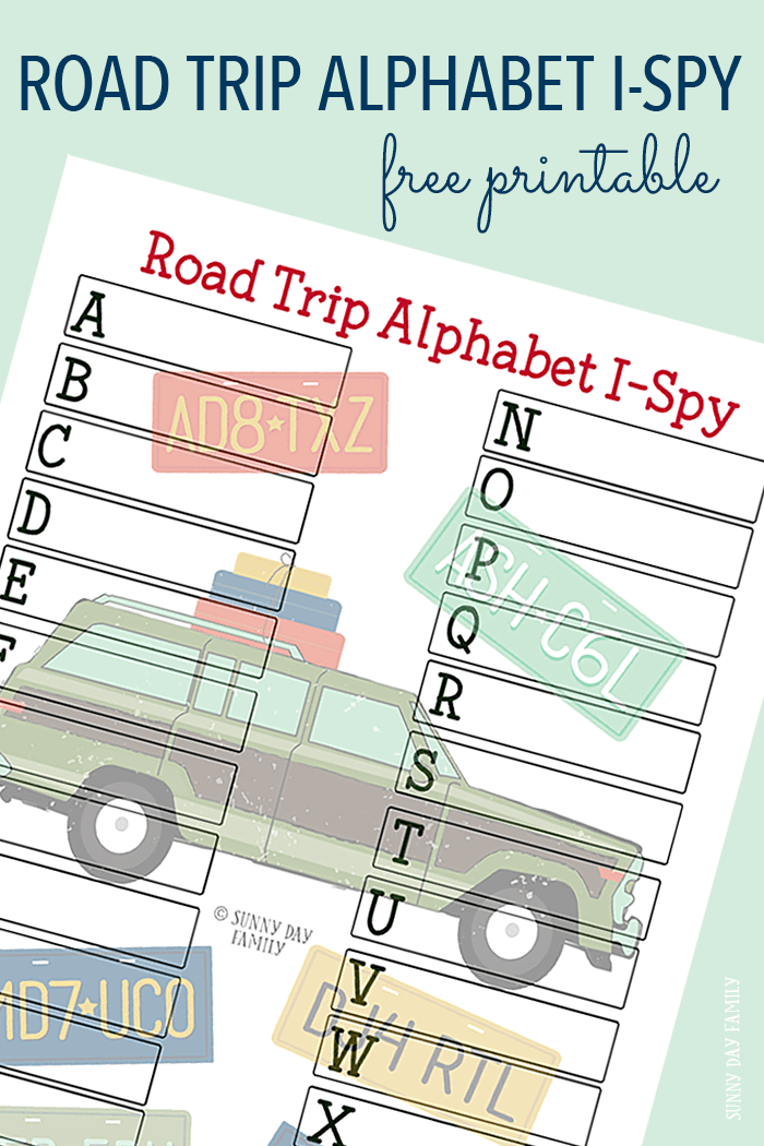 Free Alphabet Road Trip I Spy Printable! Who will spot all the letters and fill up their game board first? A classic and fun road trip game for kids - perfect for summer vacation or every day trips!