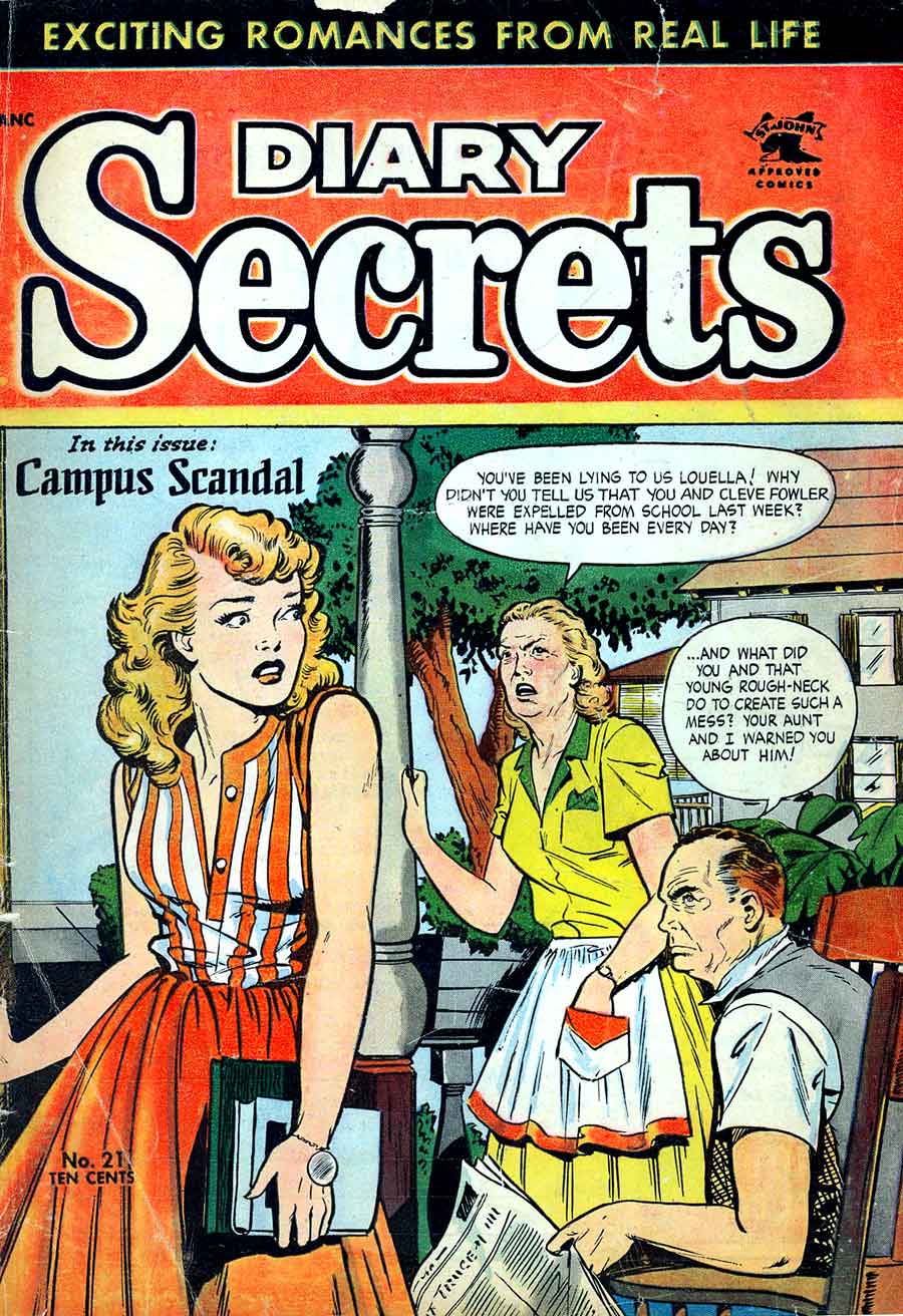 Matt Baker golden age romance st johns 1950s comic book cover - Diary Secrets #21