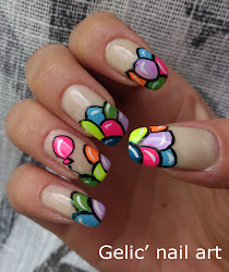 nail funky balloon french left hand right