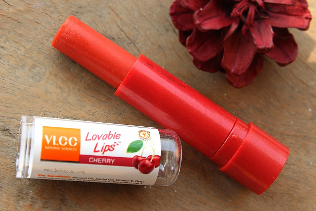 VLCC Lovable Lips Cherry Lip Balm Review and Swatches Deck and Dine